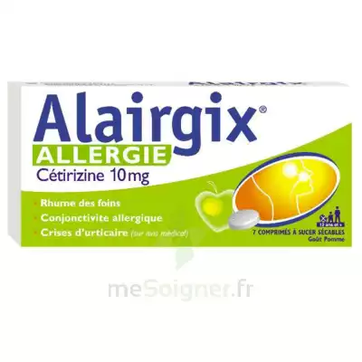 Alairgix Allergie Cetirizine 10 Mg Comprimés à Sucer Séc Plq/7 à IS-SUR-TILLE